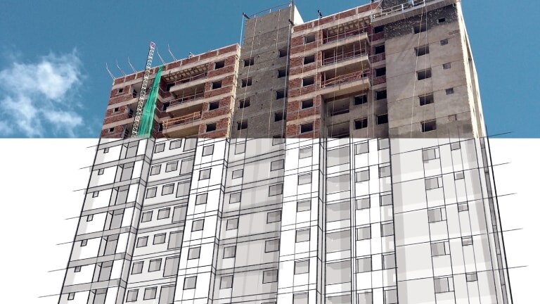 Fachadas convencionais com textura acrílica ou mineral